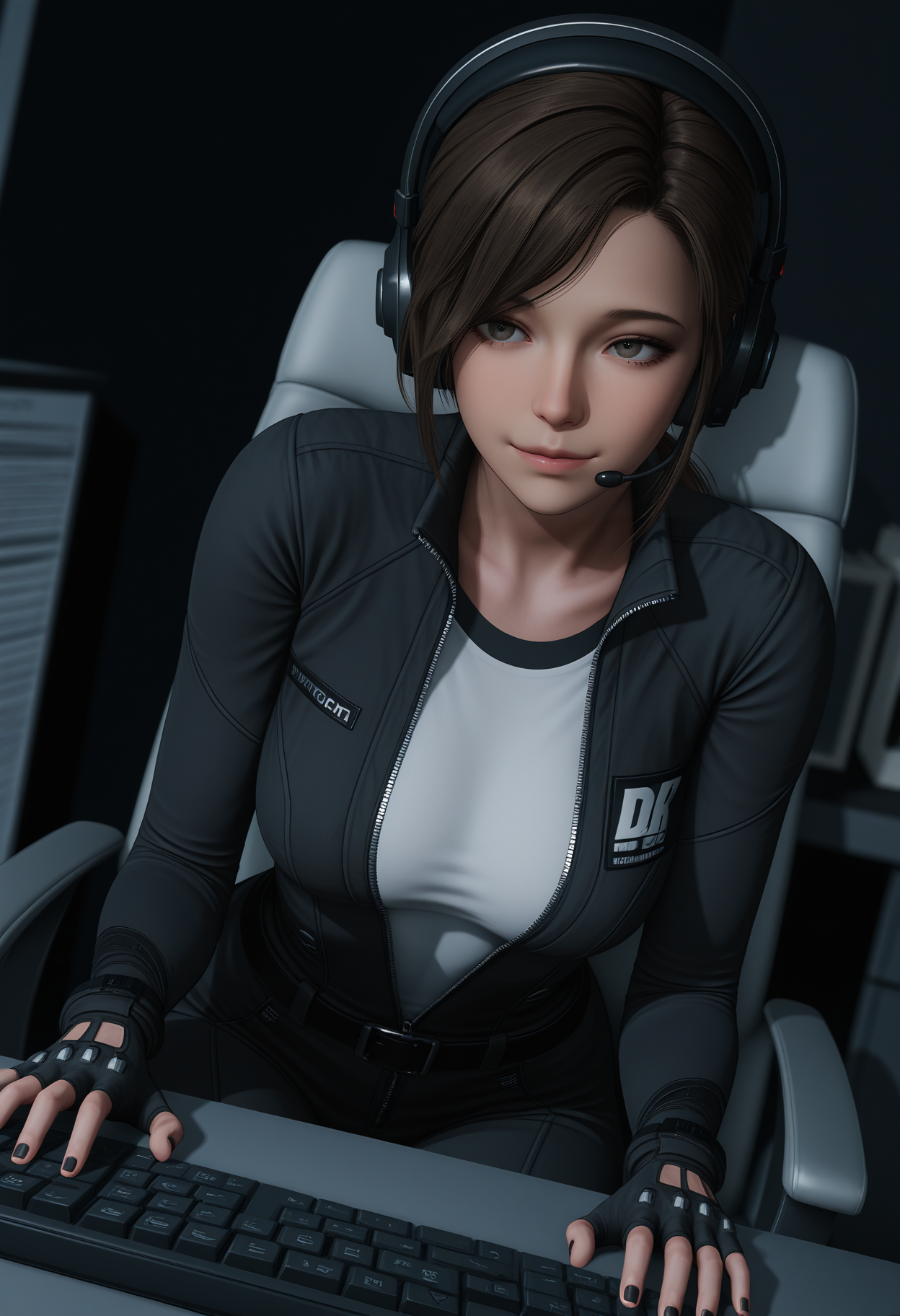 00007-4118522689-masterpiece, best quality, absurdres, highres,_dark room, computer keyboard, office chair, dark, dark background,_1girl, solo, d.png